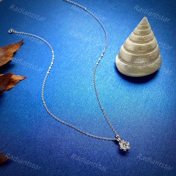 NEW Certified 1ct. t.w. Moissanite Snowflake Necklace - Picture 6 of 7